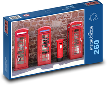 Telefónne búdky vo Veľkej Británii Puzzle 260 dielikov - 41 x 28,7 cm 