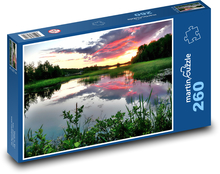 Romantický soumrak nad jezerem Puzzle 260 dílků - 41 x 28,7 cm
