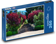Romantyczny ogród ze schodami Puzzle 260 elementów - 41x28,7 cm