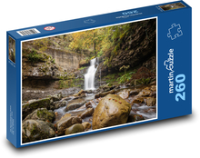 Versteckter Wasserfall im Wald Puzzle 260 Teile - 41 x28,7 cm