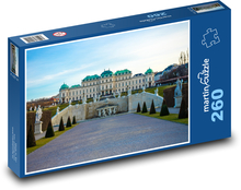 Historický hrad so záhradou Viedeň, Rakúsko Puzzle 260 dielikov - 41 x 28,7 cm 