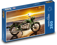 Motocykl o zachodzie słońca Puzzle 260 elementów - 41x28,7 cm