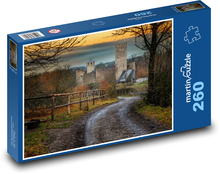 Podzim, cesta, hrad Puzzle 260 dílků - 41 x 28,7 cm
