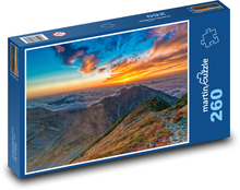 Hory, západ slunce Puzzle 260 dílků - 41 x 28,7 cm