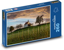 Kostel, krajina Puzzle 260 dílků - 41 x 28,7 cm