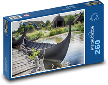 Loď - kanoe, viking Puzzle 260 dílků - 41 x 28,7 cm