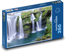 Vodopády - voda, príroda Puzzle 260 dielikov - 41 x 28,7 cm 