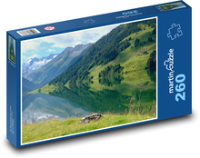 Jezero - Alpy, příroda Puzzle 260 dílků - 41 x 28,7 cm