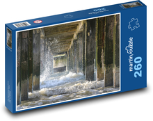 Fale pod drewnianym pomostem Puzzle 260 elementów - 41x28,7 cm