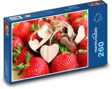 Truskawki - serce Puzzle 260 elementów - 41x28,7 cm