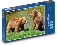 Niedźwiedzie nad stawem Puzzle 260 elementów - 41x28,7 cm