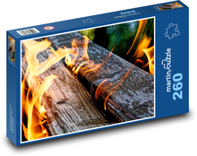 Oheň - plamene, drevo Puzzle 260 dielikov - 41 x 28,7 cm 