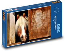 Hnědý kůň - koňská stáj Puzzle 260 dílků - 41 x 28,7 cm