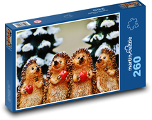 Winter - Igel, Dekoration Puzzle 260 Teile - 41 x28,7 cm