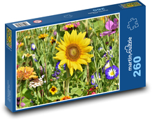 Slunečnice - květiny, záhon Puzzle 260 dílků - 41 x 28,7 cm