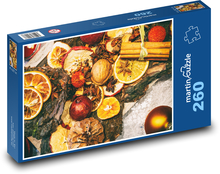 Boże Narodzenie - owoce, dekoracje Puzzle 260 elementów - 41x28,7 cm