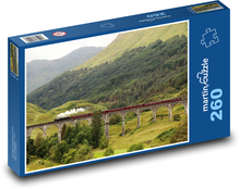 Scotland - steam train, landscape Puzzle 260 pieces - 41 x 28.7 cm