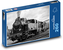 Lokomotywa parowa - pociąg, kolej Puzzle 260 elementów - 41x28,7 cm