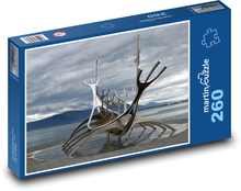 Loď - umělecké dílo, sochařství Puzzle 260 dílků - 41 x 28,7 cm