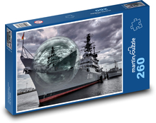 Statek morski - morze, bańka Puzzle 260 elementów - 41x28,7 cm