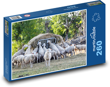 Stádo ovcí - jíst, venkov Puzzle 260 dílků - 41 x 28,7 cm