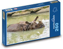 Nosorožec vo vode  Puzzle 260 dielikov - 41 x 28,7 cm 