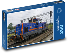 Železnice - doprava - lokomotiva Puzzle 260 dílků - 41 x 28,7 cm