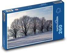 Zimní krajina - sníh, stromy Puzzle 260 dílků - 41 x 28,7 cm