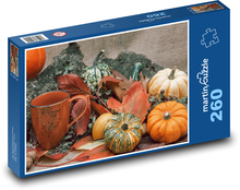 Pumpkins - harvest, leaves Puzzle 260 pieces - 41 x 28.7 cm 