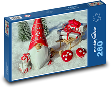 Santa Claus - Christmas decorations, gifts Puzzle 260 pieces - 41 x 28.7 cm 