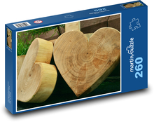 Srdce - dřevo, umění řezbářství Puzzle 260 dílků - 41 x 28,7 cm