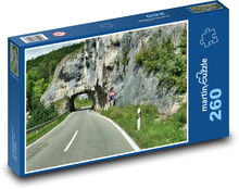 Tunel - silnice, příroda Puzzle 260 dílků - 41 x 28,7 cm