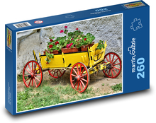 Vozík - dekorace, květiny Puzzle 260 dílků - 41 x 28,7 cm