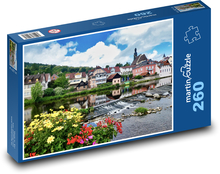 Květiny - vesnice, řeka Puzzle 260 dílků - 41 x 28,7 cm