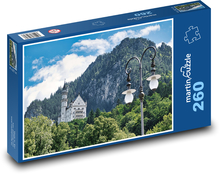 Německo - hrad, cestovat Puzzle 260 dílků - 41 x 28,7 cm