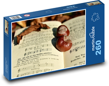 Kniha - list papíru, kaštany Puzzle 260 dílků - 41 x 28,7 cm