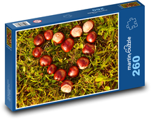 Heart - chestnut, horse chestnut Puzzle 260 pieces - 41 x 28.7 cm 