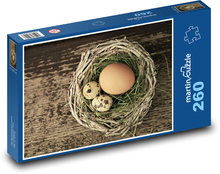 Jajko - gniazdo, kura Puzzle 260 elementów - 41x28,7 cm