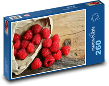Red raspberries - fruit, berries Puzzle 260 pieces - 41 x 28.7 cm 