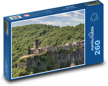 Castellfollit skaly - Španielsko, kostol Puzzle 260 dielikov - 41 x 28,7 cm 