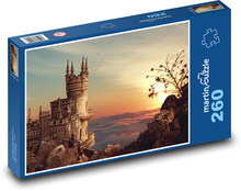 Sonnenuntergang - Burg, Türme Puzzle 260 Teile - 41 x28,7 cm