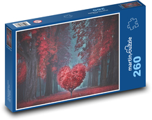 Valentinstag - rotes Herz, Wald Puzzle 260 Teile - 41 x28,7 cm