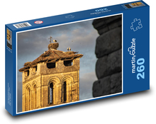 Věž - hnízda čápů, architektura Puzzle 260 dílků - 41 x 28,7 cm
