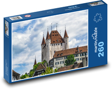Hrad - stará budova, Švýcarsko Puzzle 260 dílků - 41 x 28,7 cm