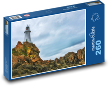 Maják, skala, útes Puzzle 260 dielikov - 41 x 28,7 cm 