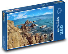 Klify w morzu - skały, ocean Puzzle 260 elementów - 41x28,7 cm