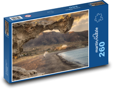 Západ slnka - more, pobrežie Puzzle 260 dielikov - 41 x 28,7 cm 
