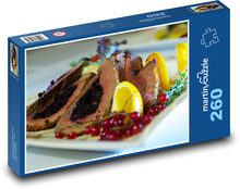 Jedlo - mäso, steak Puzzle 260 dielikov - 41 x 28,7 cm