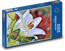 White lily - flower, garden Puzzle 260 pieces - 41 x 28.7 cm 