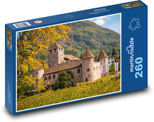 Bolzano - castle, autumn, vineyards Puzzle 260 pieces - 41 x 28.7 cm 